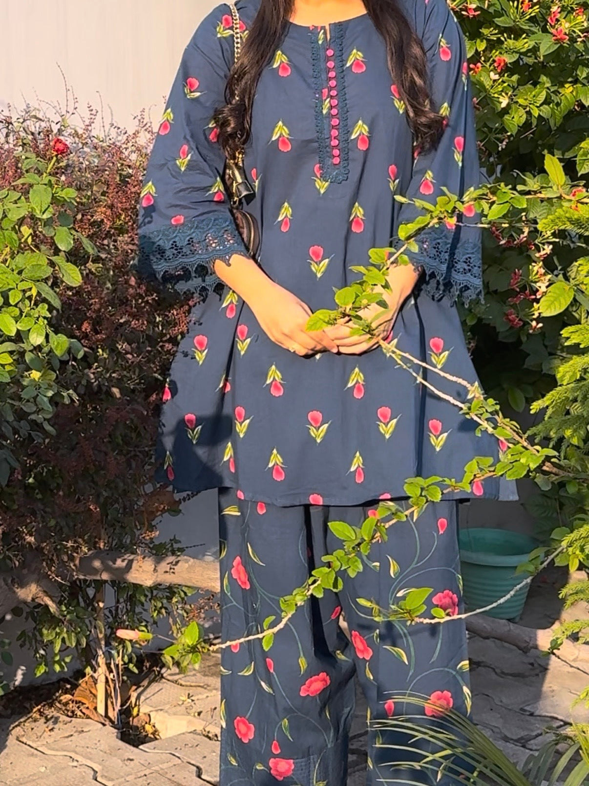 Cotton farshi coord set