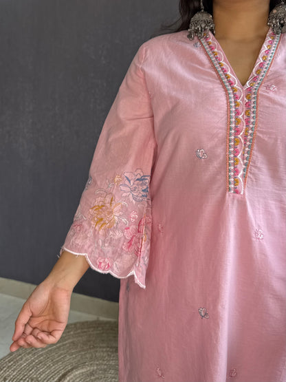 Premium cotton cutwork Coord set