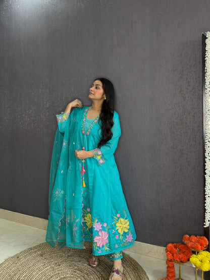 Kalidaar floral Anarkali set