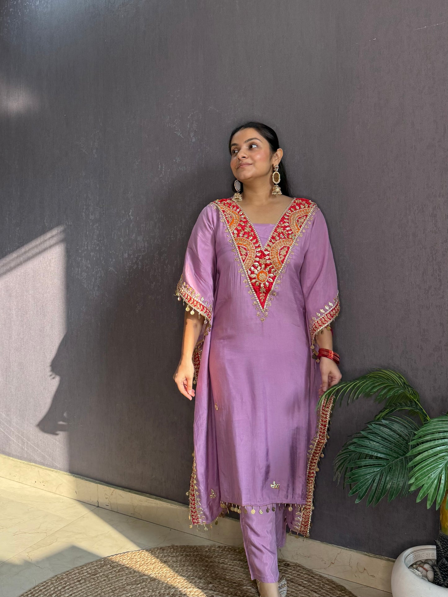 Gotapatti aari work kaftan set