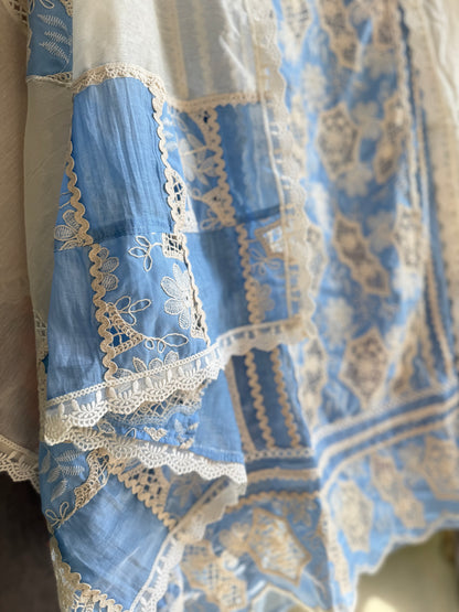 Luxurious Mul chanderi crochet handwork suit