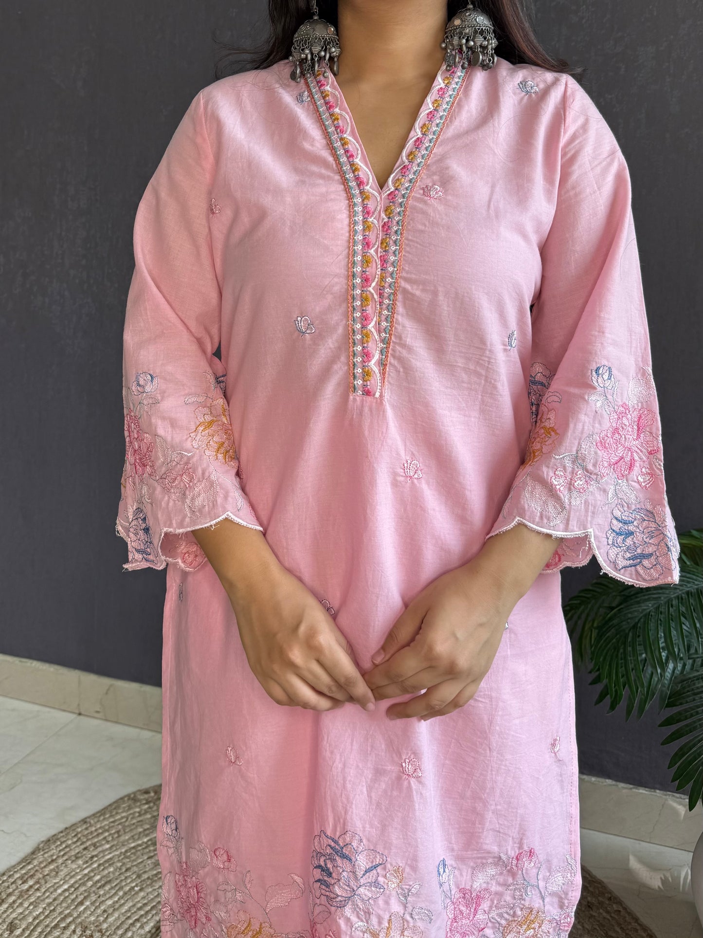 Premium cotton cutwork Coord set