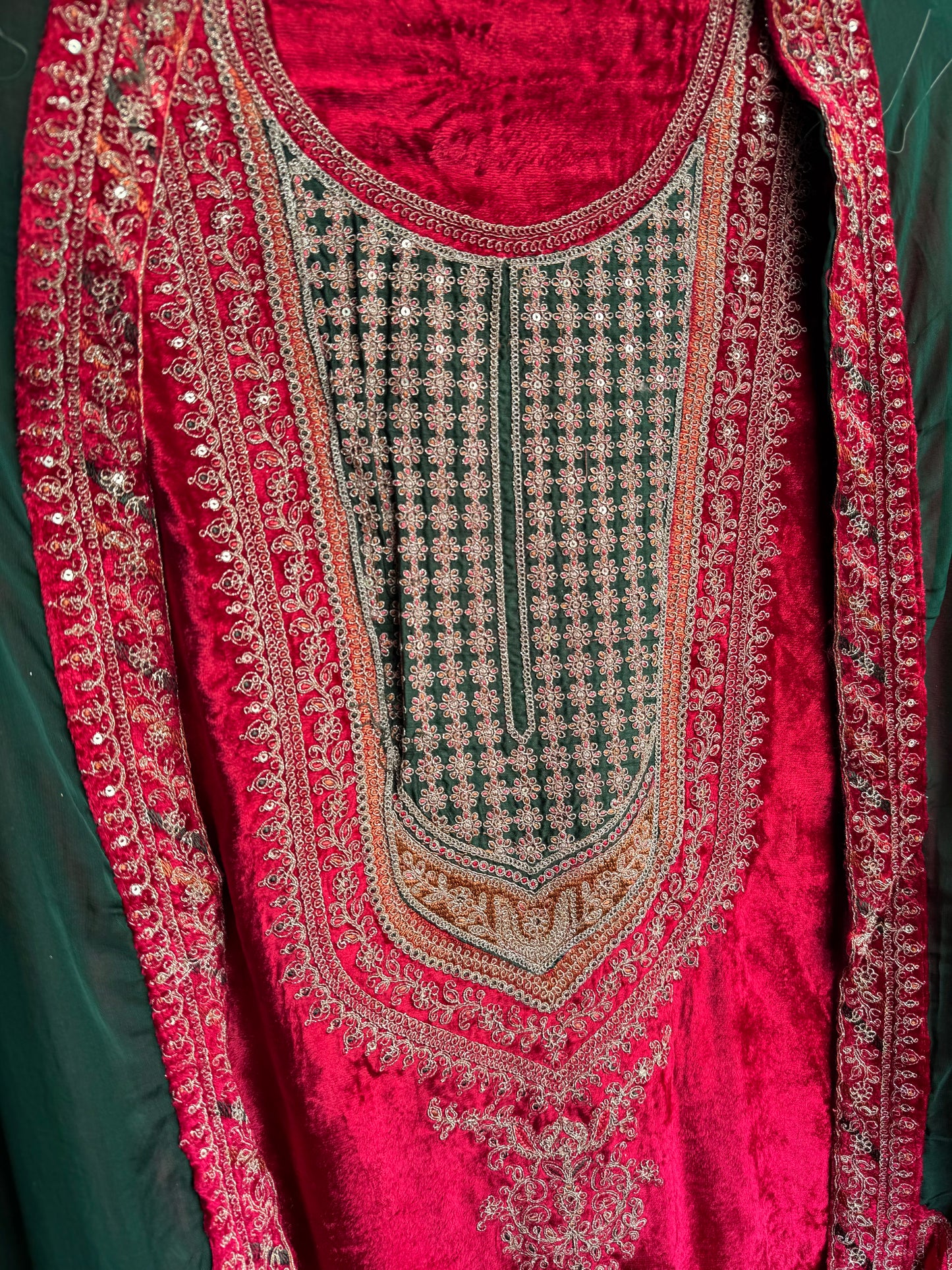 Velvet Marori Aari work suit