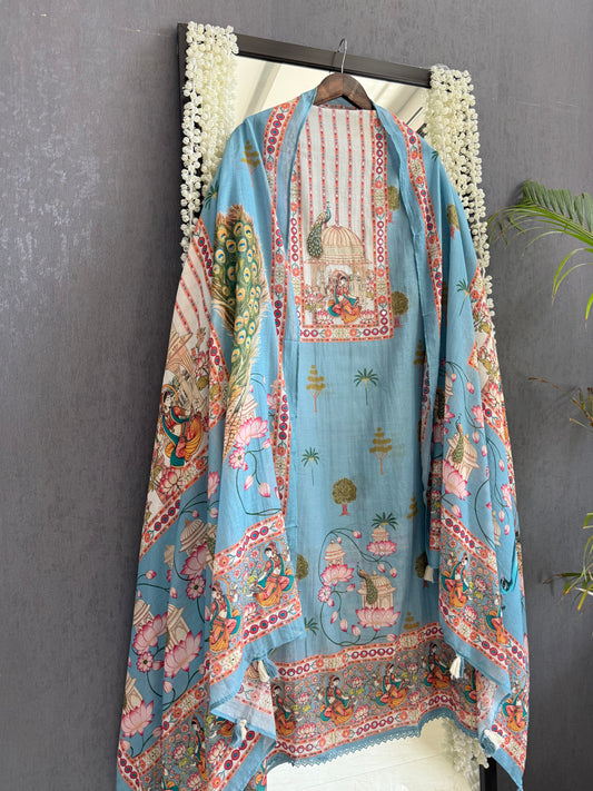 Mulmul cotton divine handwork suit