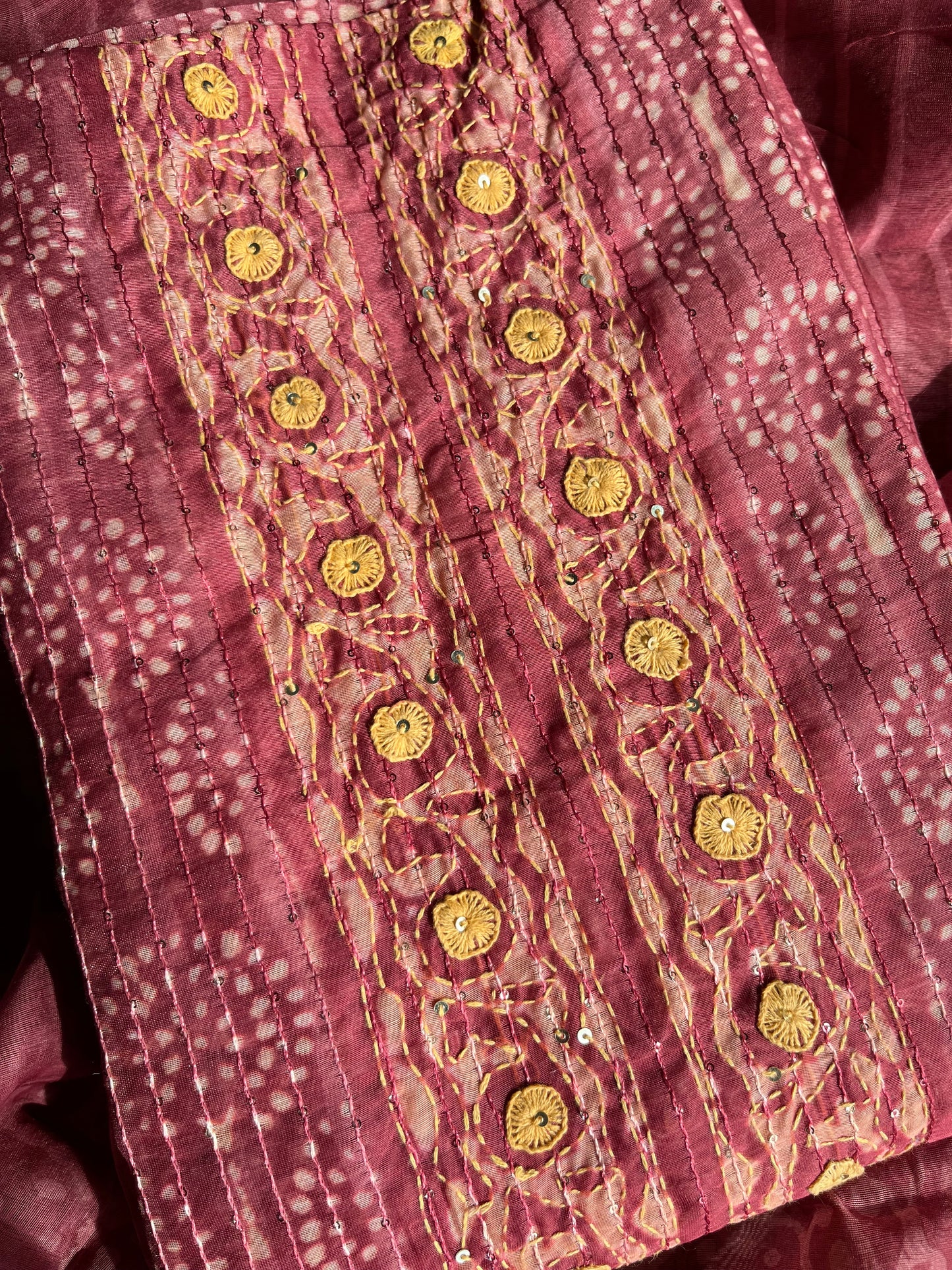 Maheshwari Kantha work Unstitched suit