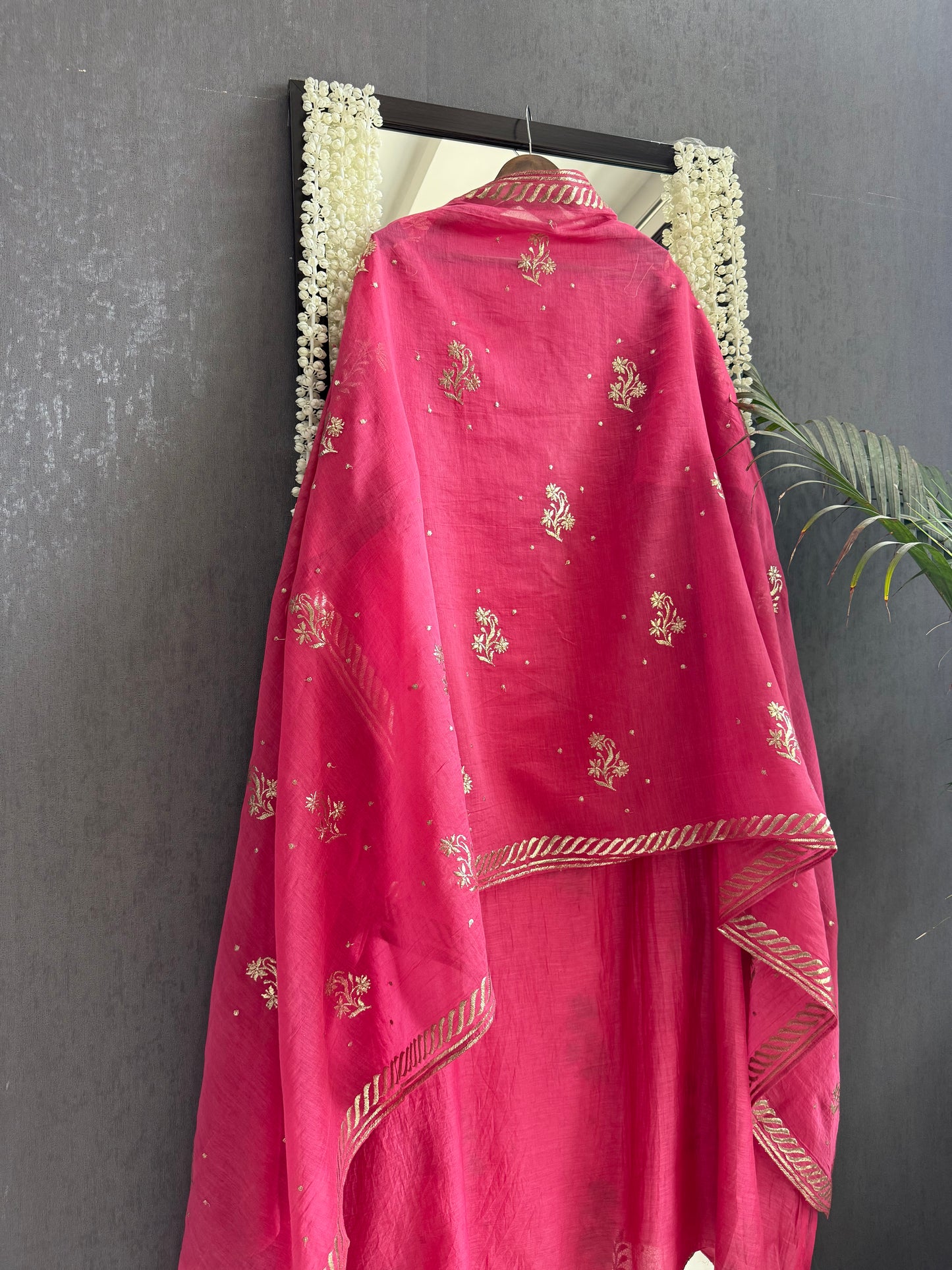 Luxurious Mul chanderi pitta work suit