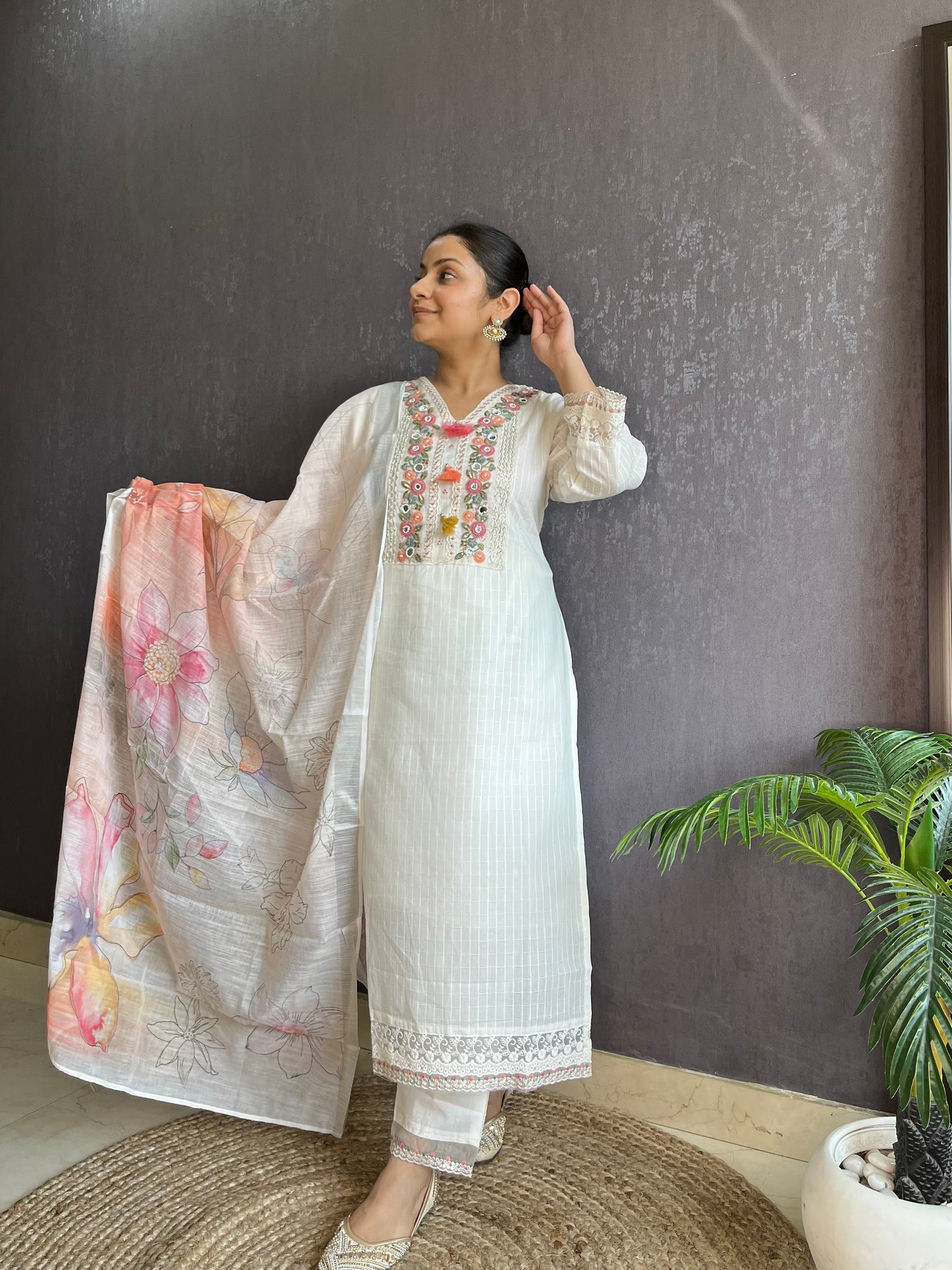 Premium cotton designer suit set