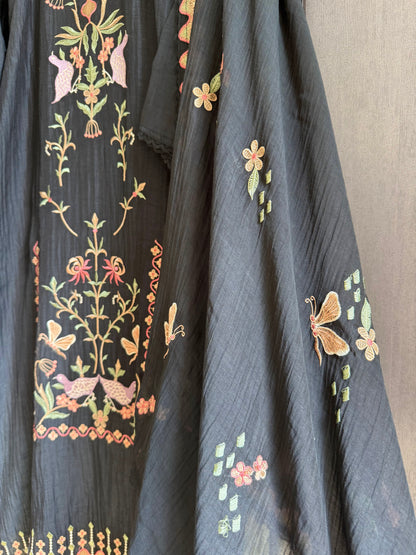 Luxurious Mul chanderi butterfly suit