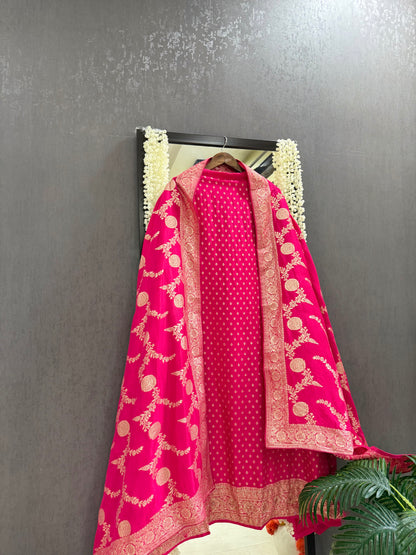 Banarsi handwork silk suit
