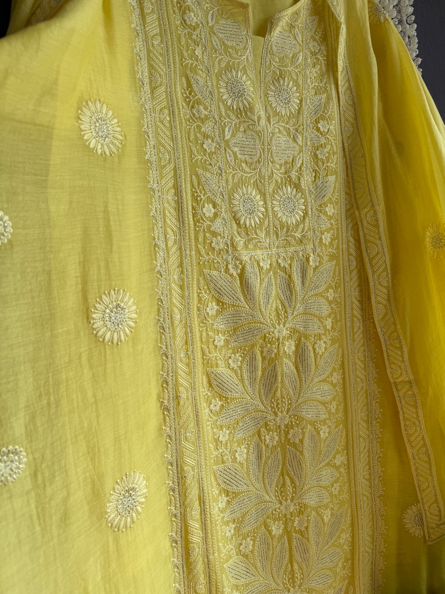 Luxurious Mul chanderi lucknowi handwork suit