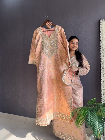 Luxurious gotapatti brocade dress