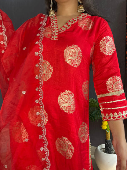 Benarsi aari work silk set