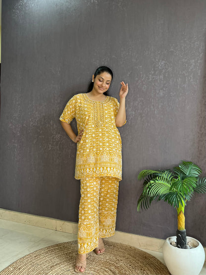 Lucknowi handwork festive Coord set