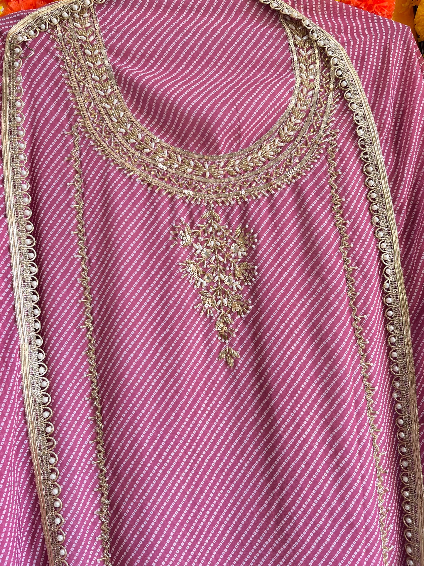 Punjabi Bandhani handwork suits