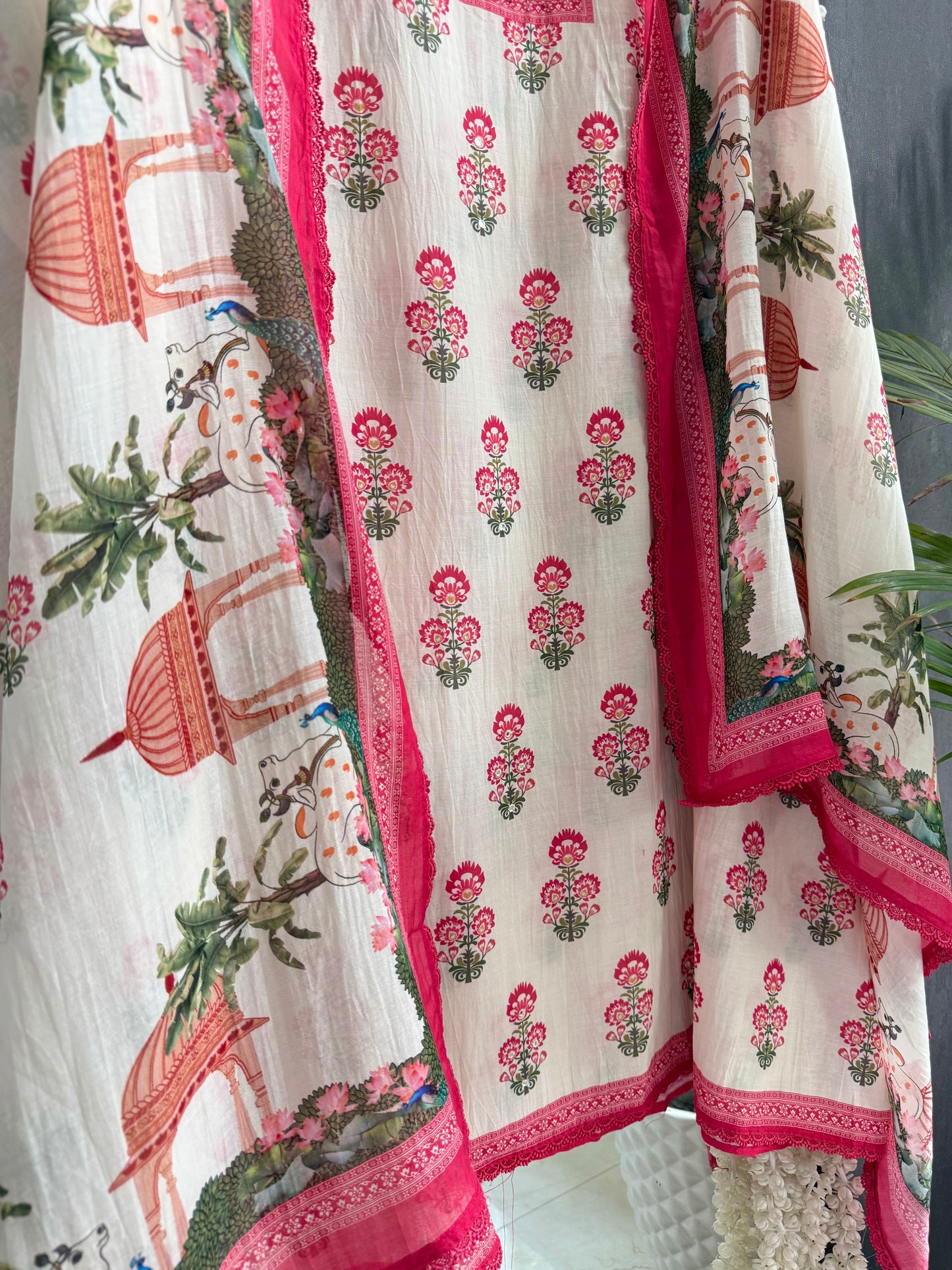 Mulmul cotton divine pichwai suit