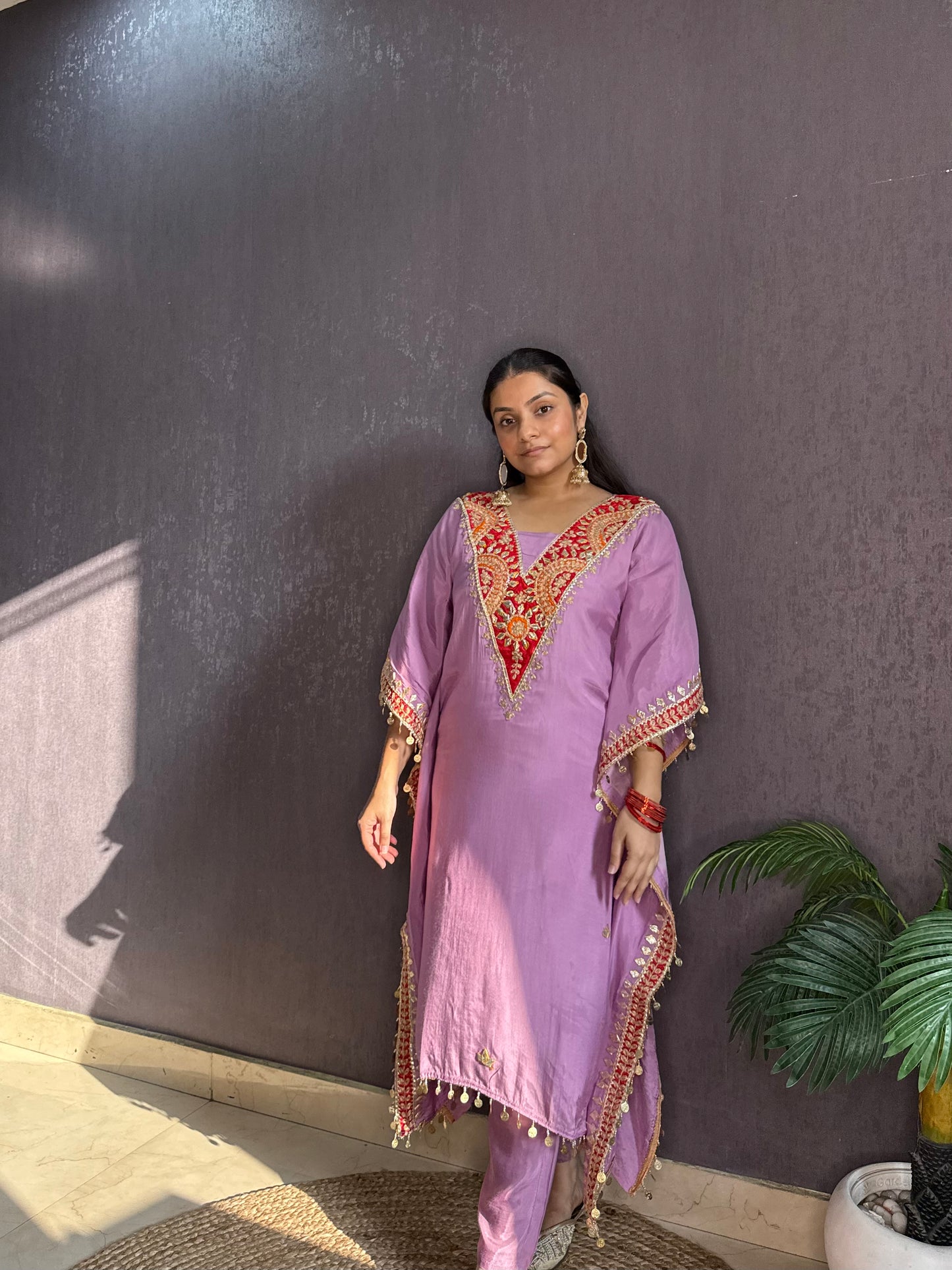 Gotapatti aari work kaftan set