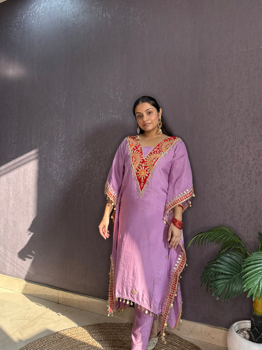 Gotapatti aari work kaftan set