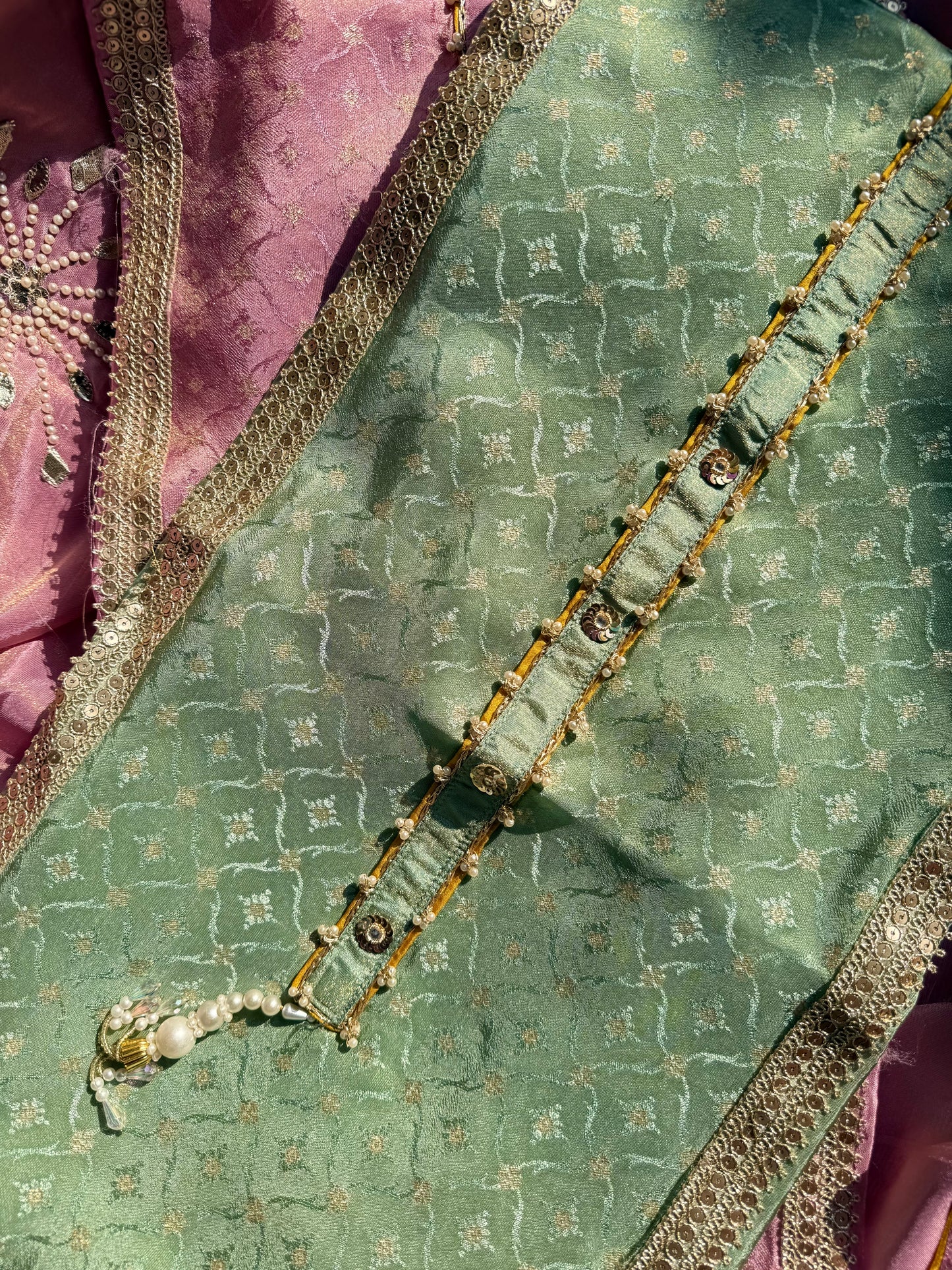 Pearl Benarsi Tissue silk suit