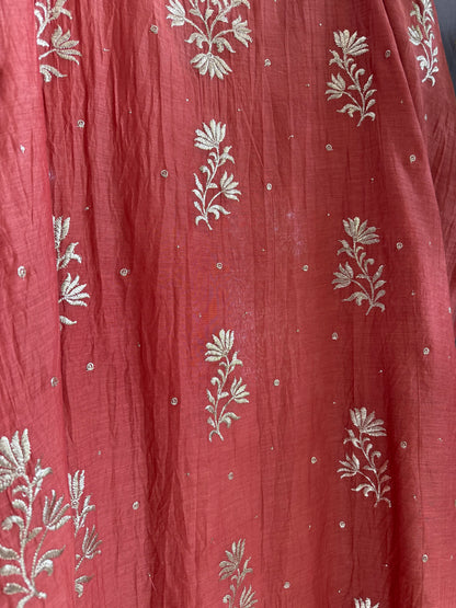 Luxurious Mul chanderi pitta work suit