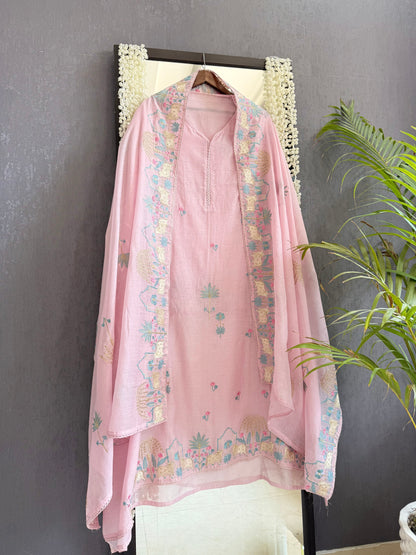 Luxurious Mul chanderi pichwai suit
