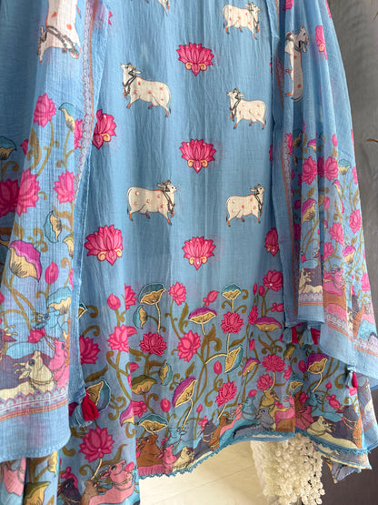 Mulmul cotton pichwai suit