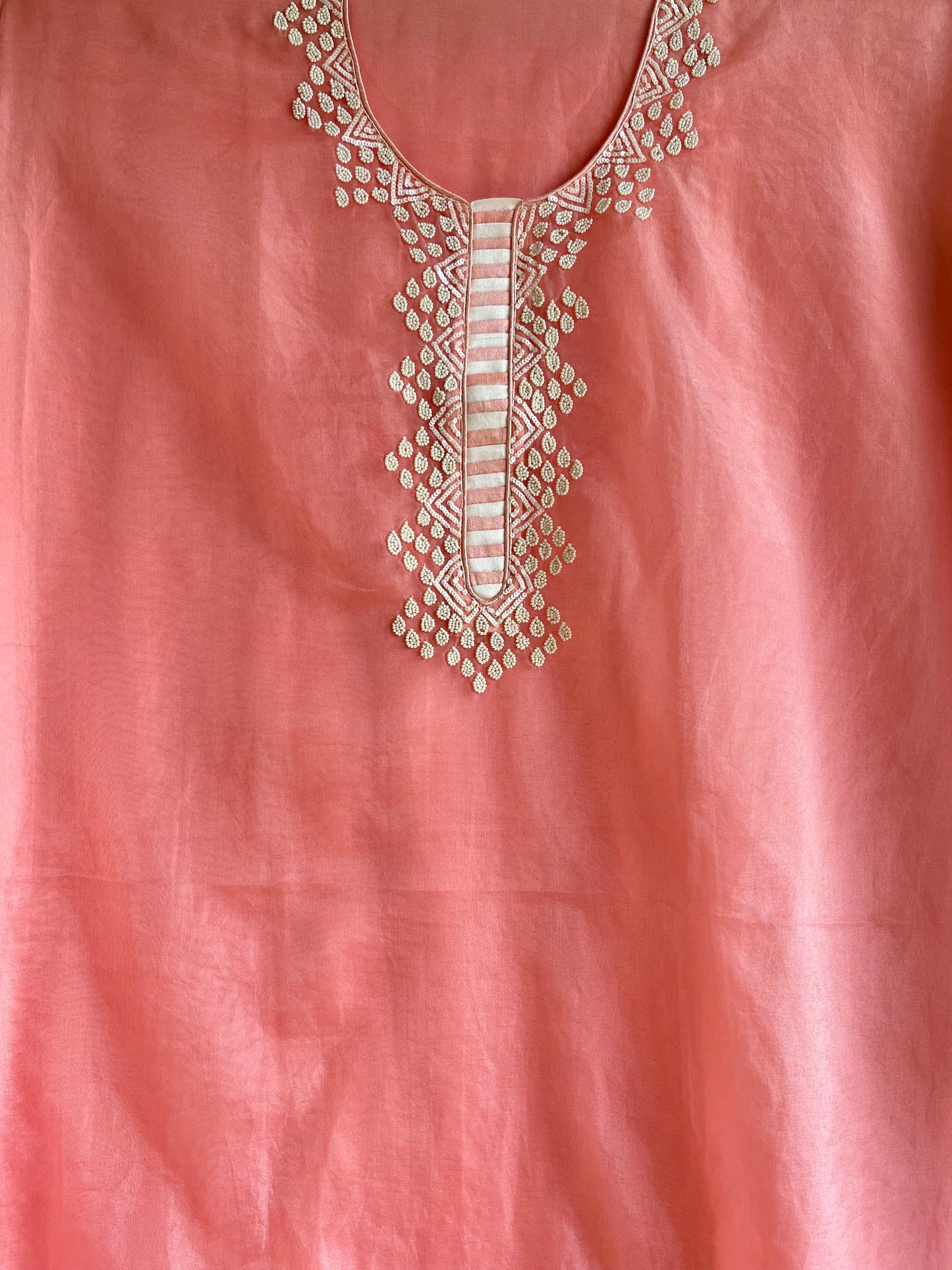 Pearlwork jamdani organza suit