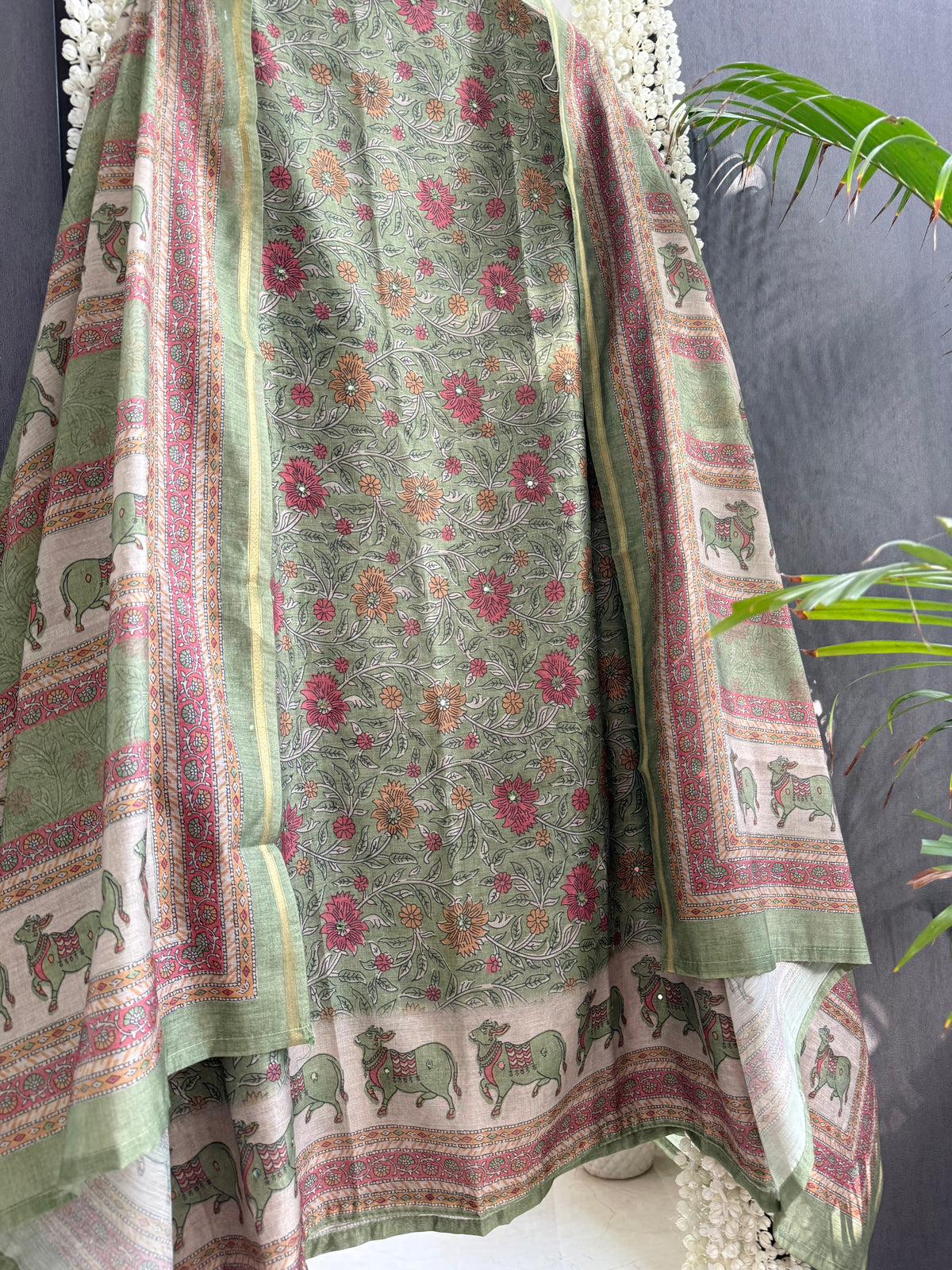 Chanderi pichwai suit