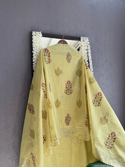 Chanderi mukaish suit