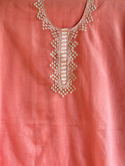 Pearlwork jamdani organza suit