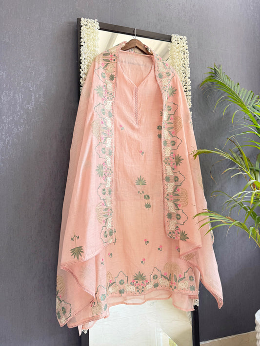 Luxurious Mul chanderi pichwai suit