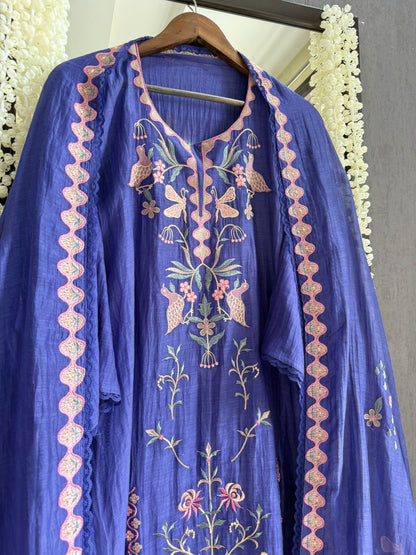 Luxurious Mul chanderi butterfly suit