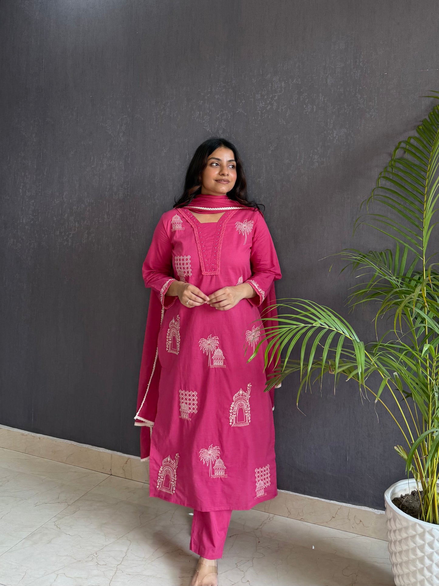 Mul cotton designer temple suit