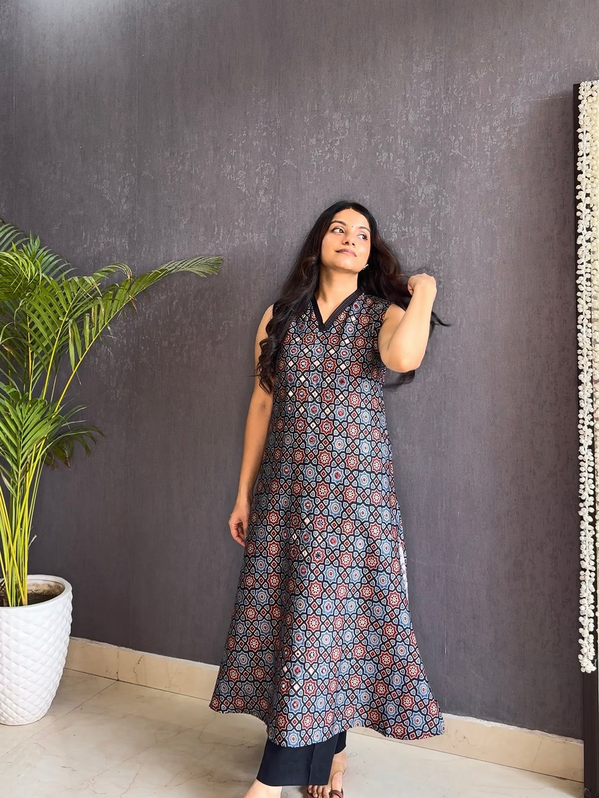 Cotton Ajrakh kurta set