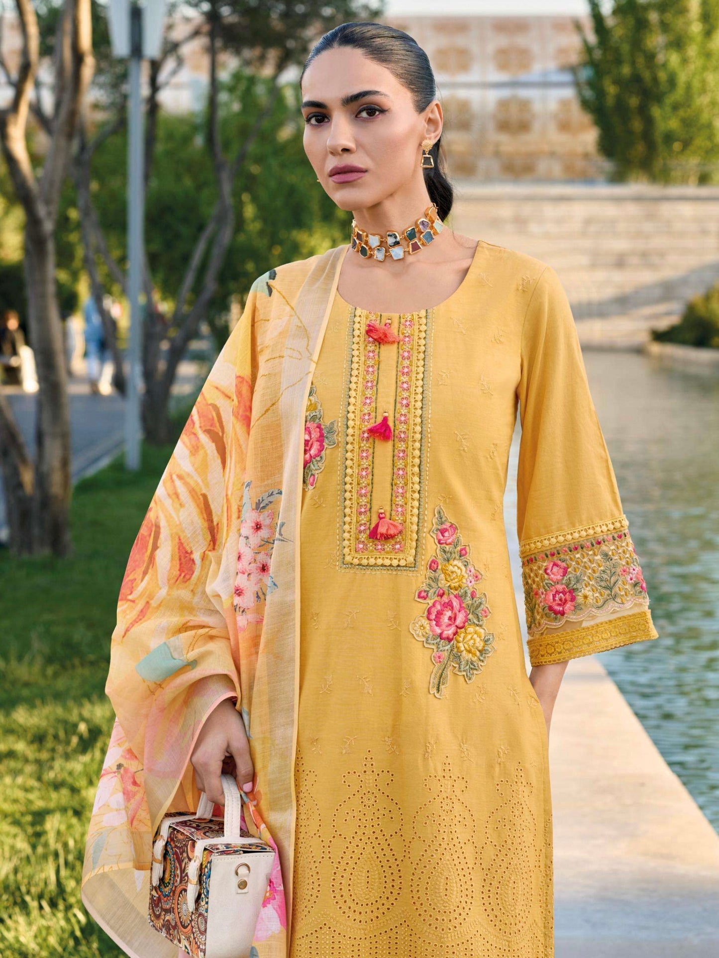 Pakistani schiffili designer suit
