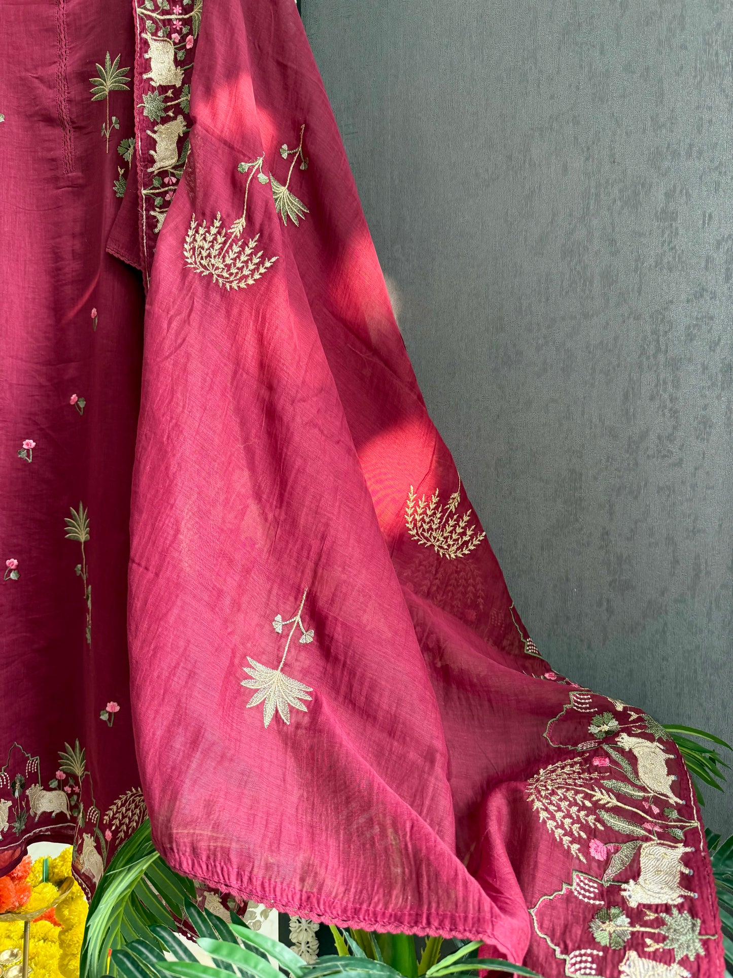 Luxurious Mul chanderi pichwai suit