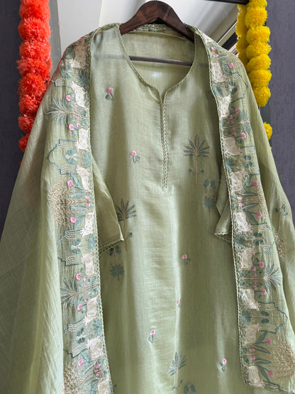 Luxurious Mul chanderi pichwai suit