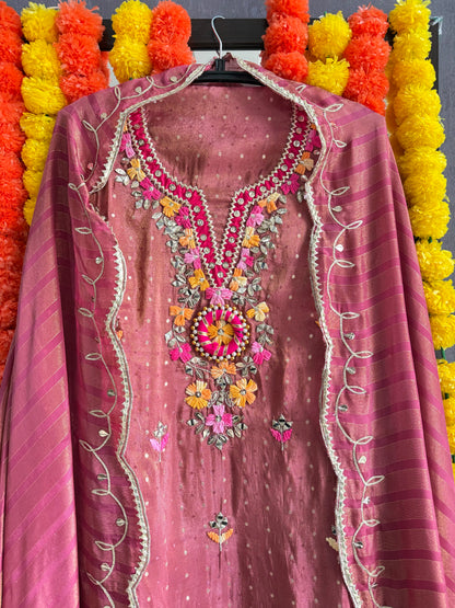 Luxurious Gotapatti Tissue silk suit