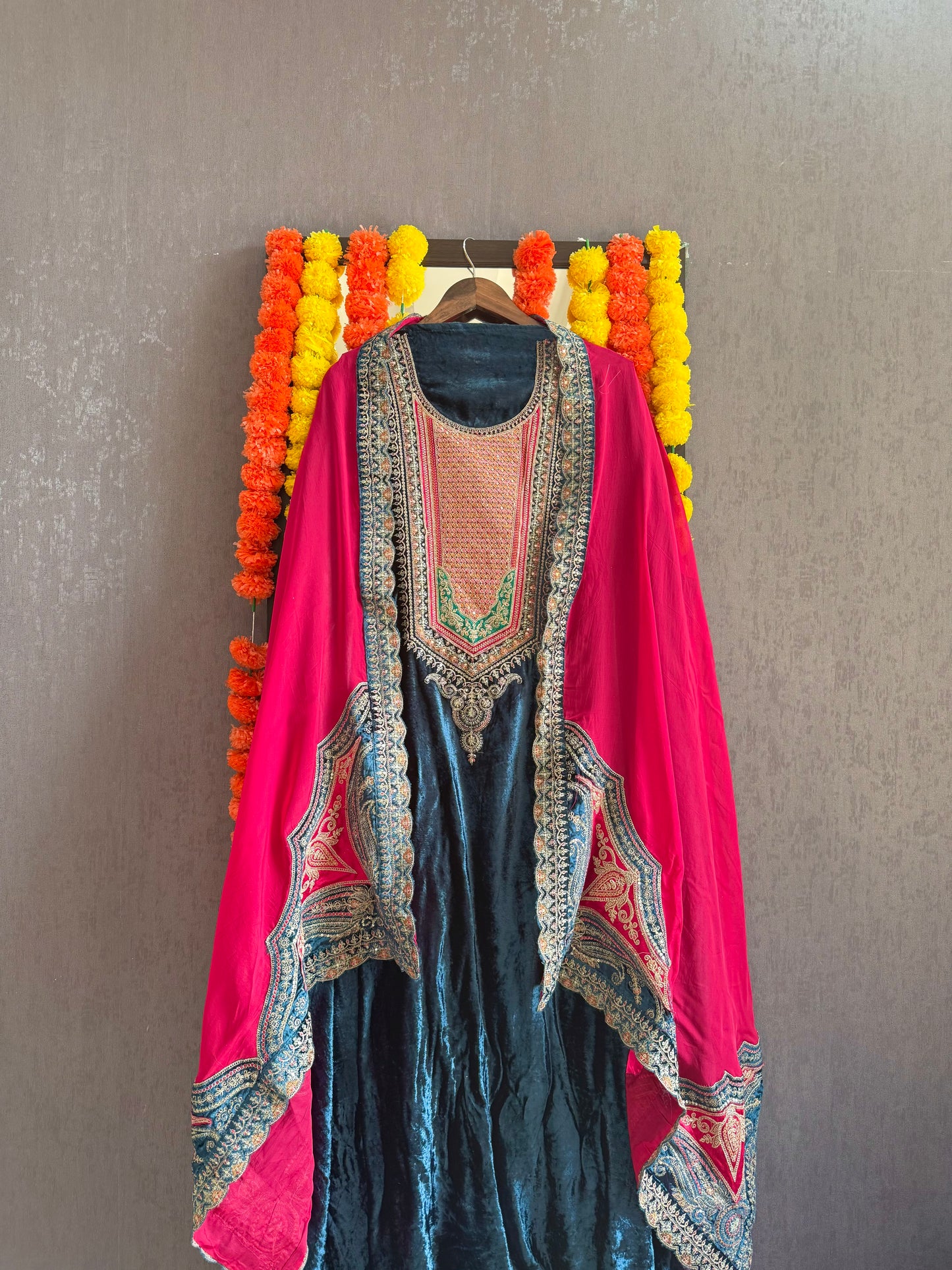 Velvet Marori Aari work suit