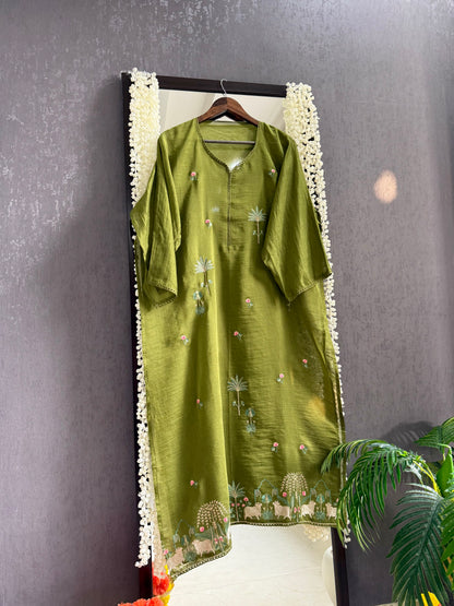 Luxurious Mul chanderi pichwai suit
