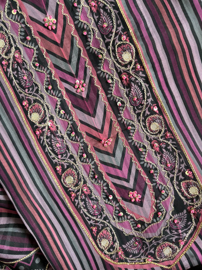 Aari work organza suits