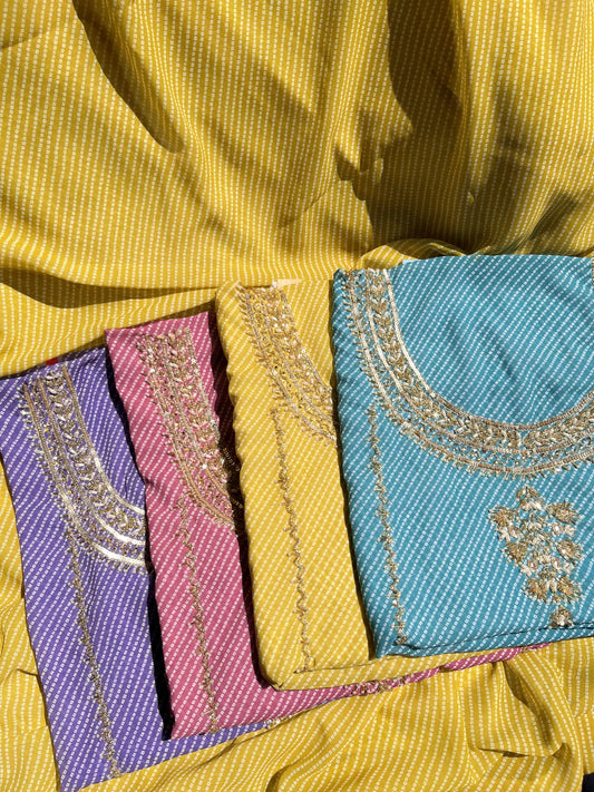 Punjabi Bandhani handwork suits