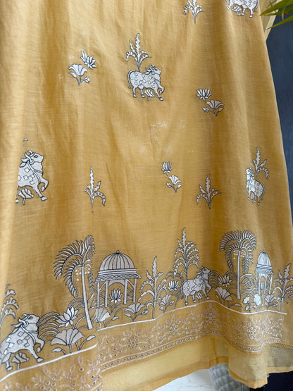 Luxurious Mul chanderi pichwai suit