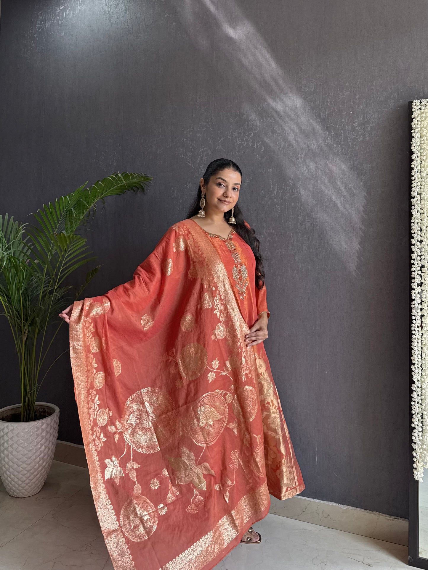 Benarsi handwork Anarkali set