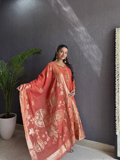 Benarsi handwork Anarkali set