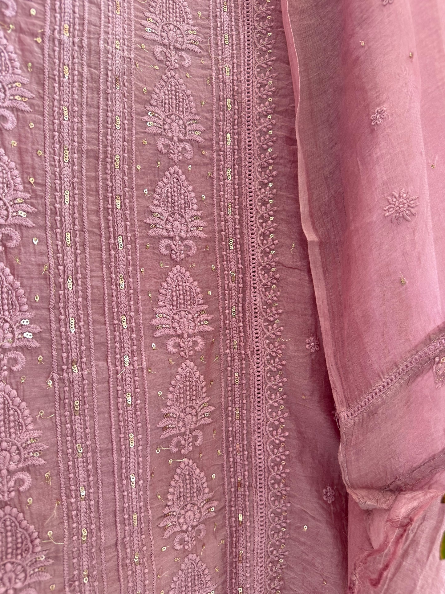 Luxurious Mul chanderi lucknowi handwork suit