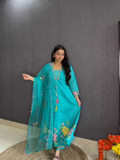 Kalidaar floral Anarkali set