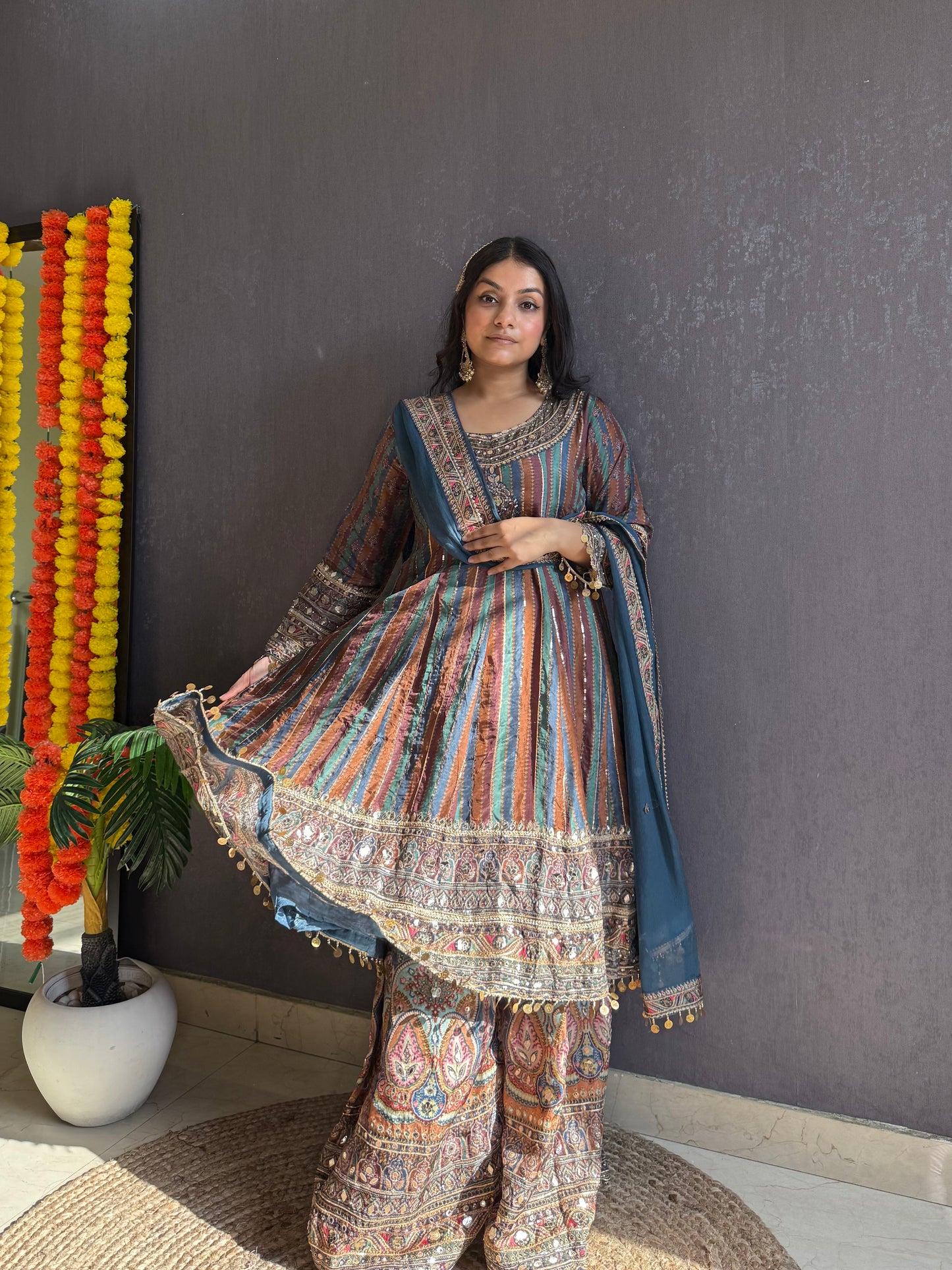 Pakistani gotapatti kalidaar Anarkali set