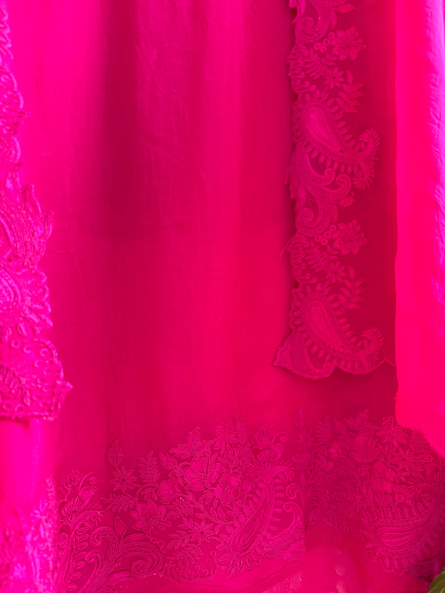 Luxurious aari work organza suit
