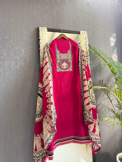 Mulmul cotton raani suit