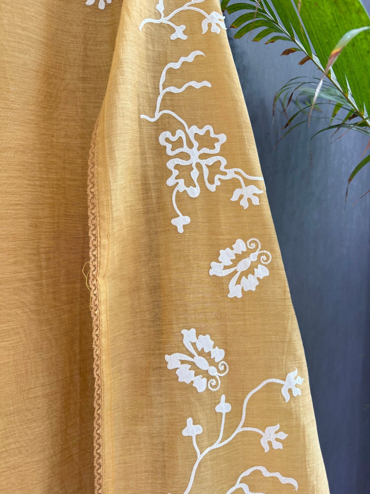 Luxurious Mul chanderi appliqué butterfly suit